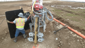NPP down the hole hammer on the job.